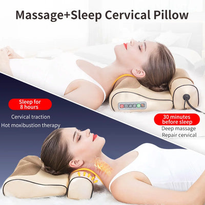 Cervical Massage Pillow with Wormwood Heat Therapy