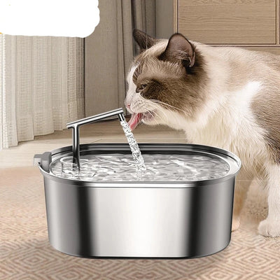 Stainless Steel Cat / Dog Pet Water Fountain Automatic