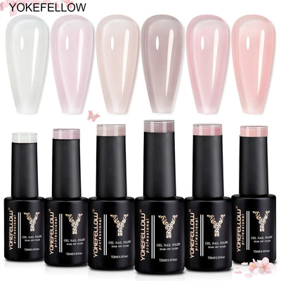 Jelly Gel Nail Polish Set Translucent Nail Polish Gel 6PCS 10ml