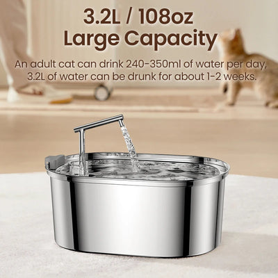 Stainless Steel Cat / Dog Pet Water Fountain Automatic